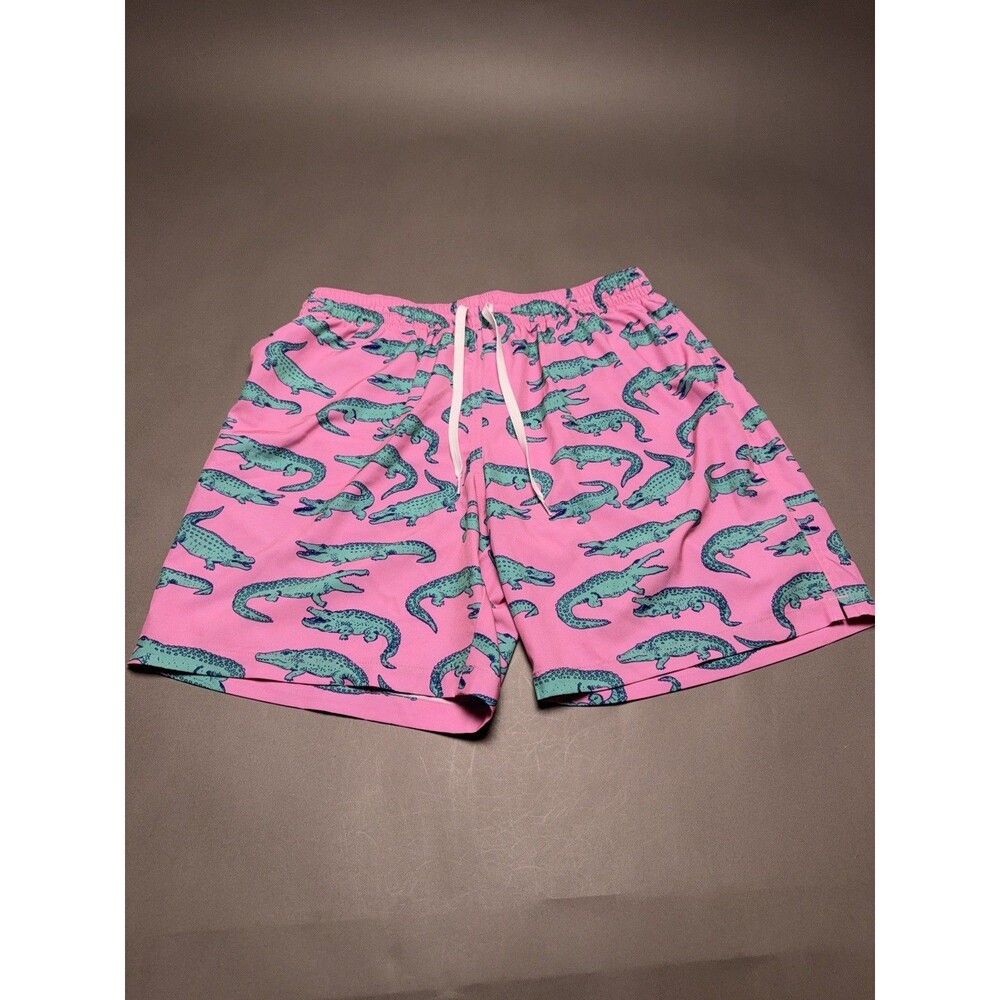 Chubbies Swim Shorts Men's XL Pink Glades Alligator Print Lined Trunks 7"